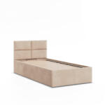 GreenSite Borgo Egyszemélyes Ágykeret (Matrac Nélkül), Ágyneműtartóval, Bársony, Bézs