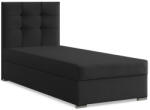 GreenSite Elda Egyszemélyes Ágy, Szövet, Ágyneműtartóval, Fekete