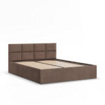 GreenSite Borgo Kétszemélyes Ágykeret (Matrac Nélkül), Ágyneműtartóval, Bársony, 180 x 200, Barna