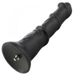 HISMITH HSA123 P-Spot with 3 Bulges Silicone Anal Dildo KlicLok 24cm Black Dildo