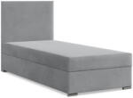 GreenSite Zonza Egyszemélyes Ágy, Bársony, Ágyneműtartóval, Szürke
