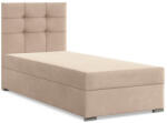 GreenSite Elda Egyszemélyes Ágy, Bársony, Ágyneműtartóval, Bézs