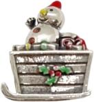 ÉkszerM Ezüst Szánkózó Hóember Charm Ee 0059