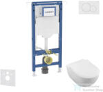 Geberit Duofix falra szerelhető WC szett, Villeroy & Boch Subway 2.0 CeramicPlus WC soft close ülőkével, Geberit Sigma 01 fényes króm nyomólappal SANI11CK1100 (SANI11CK1100)