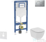 Geberit Duofix falra szerelhető WC szett, Ideal Standard Tesi WC soft close ülőkével, Geberit Sigma 01 matt króm nyomólappal SANI11CD2105 (SANI11CD2105)