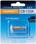 Vapex CR123A méretű Li-MnO2 elem 3.0V 1400mAh (102964)