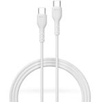 DEVIA USB Type-C - USB Type-C adat- és töltőkábel 1 m-es vezetékkel - Devia Kintone Series Type-C To Type-C Cable - 15W - fehér - ECO csomagolás (ST379550) - mostelado