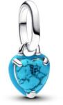 Pandora ékszer ME türkiz szív mini függő ezüst charm 793827C01