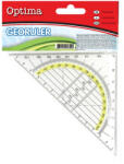 Optima Háromszög vonalzó, műanyag, 45 fokos 15cm, szögmérővel 180 fokos Optima