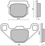 RMS Placute frana Keeway 50-125 Peugeot Buxy RS Elyseo Speedfight LC (225100040RM)