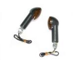 JMT Set semnalizari JMP Cateye, 12V 21W, brat lung, prindere M10, carbon, sticla fumurie (7050735MA)