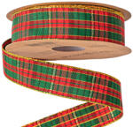  Karácsonyi skótkockás szalag 25mm x 10m (KRF2-25)
