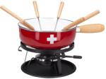 Nouvel Switzerland Sajtfondü szett "Svájci kereszt", zománcozott, 9 részes