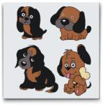  Festés számok szerint - Aranyos kiskutya Méret: 30x30cm, Keretezés: Műanyagtáblával