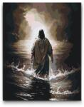  Festés számok szerint - Jézus vízen jár Méret: 40x50cm, Keretezés: Műanyagtáblával
