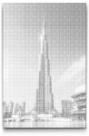  PontPöttyöző - Burj Khalifa, Dubai 2 Méret: 40x60cm, Keretezés: Kartonlemezen, Szín: Kék