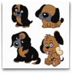  Gyémántszemes kirakó - Aranyos kiskutya Méret: 50x50cm, Keretezés: Kartonlemezen, Gyémántok: Négyzet alakú