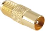 Cabletech Conector TV priză - reducție F CU aurită ZLA0460-1 (L-ZLA0460-1)