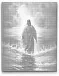  PontPöttyöző - Jézus vízen jár Méret: 30x40cm, Keretezés: Keret nélkül (csak a vászon), Szín: Kék