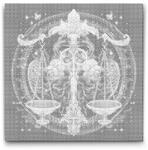  PontPöttyöző - Mérleg Méret: 50x50cm, Keretezés: Keret nélkül (csak a vászon), Szín: Fekete