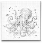  PontPöttyöző - Vidám polip Méret: 30x30cm, Keretezés: Kartonlemezen, Szín: Piros