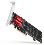 AXAGON adaptor pcie x8 pentru 2× m. 2 nvme cu raid, compatibil fără bifurcație, ecran spate low-profile și full-height