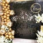  Party háttér fekete flitter panel - partywebshop