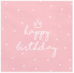  Happy Birthday rózsaszín szalvéta 20 db