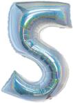  5 szám irizáló fólia lufi - partywebshop