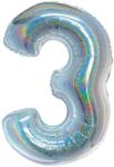  3 szám irizáló fólia lufi