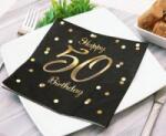  Fekete-arany 50-es szalvéta 20 db