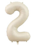  2 szám bézs fólia lufi - partywebshop