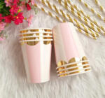  Rózsaszín-fehér papírpohár 10 db