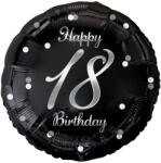  Fekete-ezüst 18-as fólia lufi - partywebshop