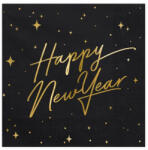  Fekete arany szilveszteri szalvéta 20 db