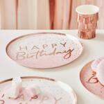  Rosegold ombre szülinapi tányér 8 db