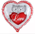  Piros szív macis lufi