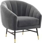  BRITNEY szabadidő fotel szürke / fekete / arany (HR)