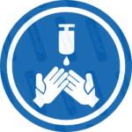  Használjon kézfertőtlenítőt piktogram matrica : Tábla-matrica mérete - 50 x 50 mm (4db), Tábla-matrica típusa - matrica