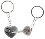  Kulcstartó fém páros szív+kulcs