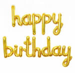  Fólia lufi szett Happy Birthday felirat arany