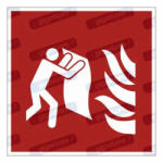  Tűztakaró piktogram matrica F016 : Tábla-matrica mérete - 50 x 50 mm (4db), Tábla-matrica típusa - matrica