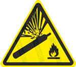  Nyomás alatt lévő tartály veszélye piktogram matrica ISO 7010 W029 : Tábla-matrica mérete - 150 x 131 mm, Tábla-matrica típusa - matrica