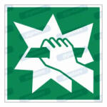  Hozzáféréshez betörni piktogram matrica E008 : Tábla-matrica mérete - 100 x 100 mm, Tábla-matrica típusa - matrica