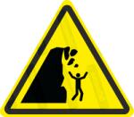  Instabil szikla - omlás veszélye piktogram matrica ISO 7010 W053 : Tábla-matrica mérete - 200 x 175 mm, Tábla-matrica típusa - matrica