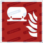  Rögzített tűzoltó berendezés piktogram matrica F012 : Tábla-matrica mérete - 50 x 50 mm (4db), Tábla-matrica típusa - matrica