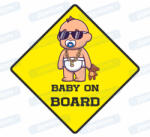  Baby on board menő matrica : Tábla-matrica mérete - 50 x 50 mm (4db), Tábla-matrica típusa - matrica