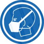  Maszk használata kötelező piktogram matrica : Tábla-matrica mérete - 100 x 100 mm, Tábla-matrica típusa - matrica