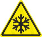  Alacsony hőmérséklet veszélye piktogram matrica W010 : Tábla-matrica mérete - 200 x 175 mm, Tábla-matrica típusa - matrica