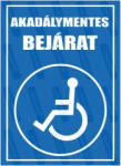  Akadálymentes bejárat piktogram+felirat tábla matrica : Tábla-matrica mérete - A5 / 148 x 210 mm, Tábla-matrica típusa - 3mm pvc tábla